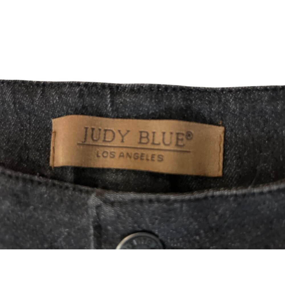 Judy Blue High Waist Black Jeans Womens M Lightweight Split Hem Stretch Denim - Picture 16 of 16